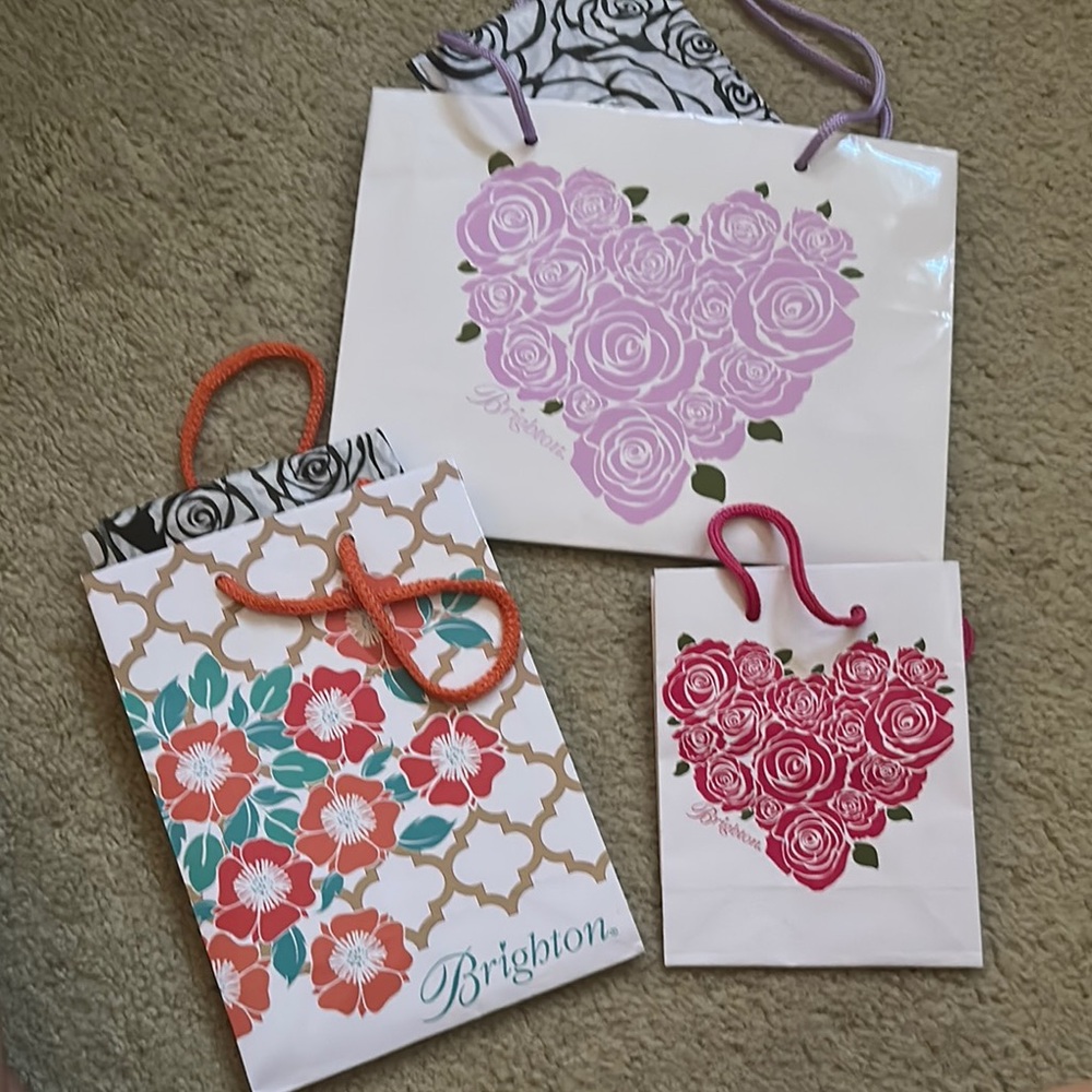 Brighton Floral and Heart Design gift Bags small, medium & large sizes
